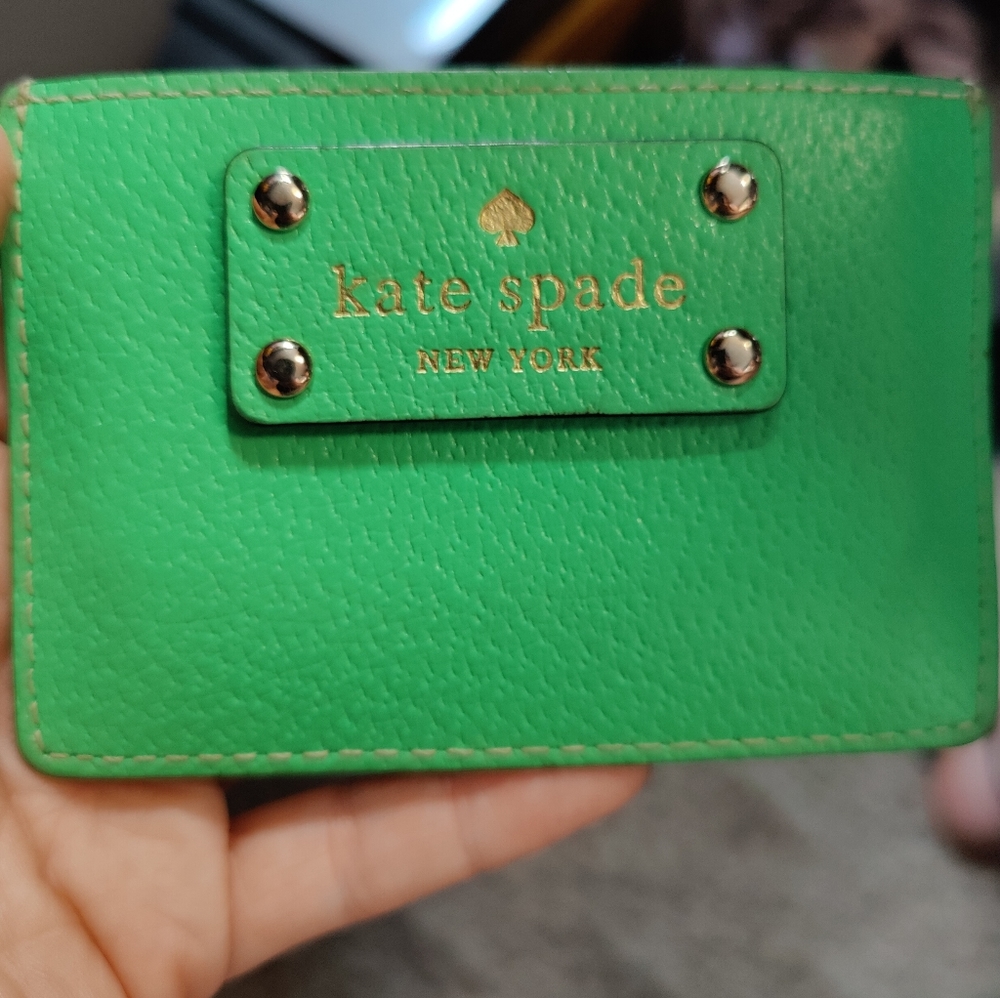 Bright Green Kate Spade Card Holder Used Condition